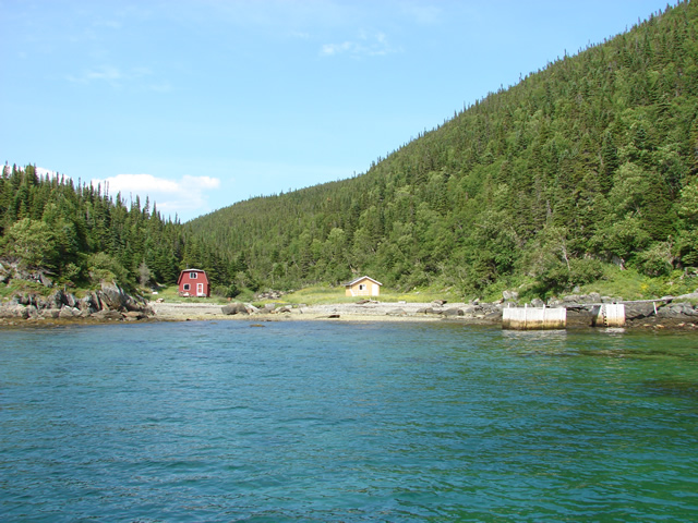 Beach at Boutitou with a stream.